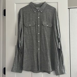 Old Navy Mens Button Down Long Sleeve Gray Shirt